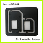 3FF - 2FF सेल फोन के सिम कार्ड एडाप्टर, सामान्य काले प्लास्टिक ABS