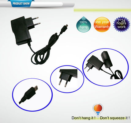 मिनी / माइक्रो डीसी प्लग, सीसीटीवी बिजली की आपूर्ति के साथ 10W 5V 2A दीवार माउंट पावर एडाप्टर