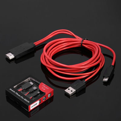 6.5 फीट MHL 11 पिन माइक्रो सैमसंग के लिए HDMI एडाप्टर के लिए यूएसबी केबल 1080p HDTV
