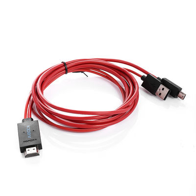 6.5 फीट MHL 11 पिन माइक्रो सैमसंग के लिए HDMI एडाप्टर के लिए यूएसबी केबल 1080p HDTV
