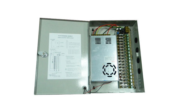 धातु 12 वी 20A सीसीटीवी बिजली की आपूर्ति बॉक्स AC100 - 240V 240W कक्षा बी
