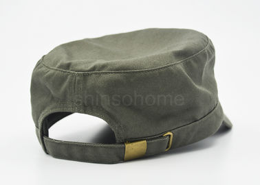 Blank Cotton Military Army Green Cap Customized Lining With Metal Buckle