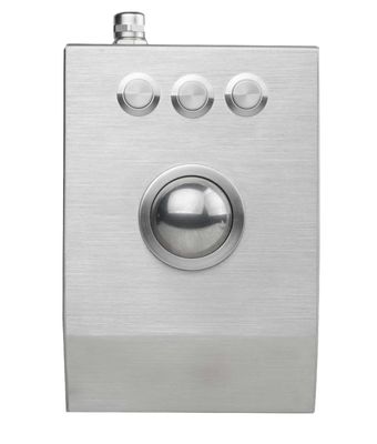 Rugged metal Stainless steel desktop 38mm laser trackball with 1200 DPI resolution
