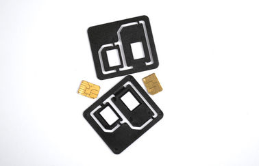 काले प्लास्टिक सेल फोन के सिम कार्ड एडाप्टर, यूनिवर्सल दोहरी सिम कार्ड एडाप्टर
